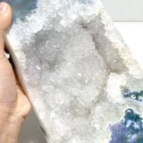 2 Pieces Large Geode Druzy Moss Agate Tower Point - Wholesale Crystals