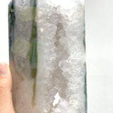 2 Pieces Large Geode Druzy Moss Agate Tower Point - Wholesale Crystals