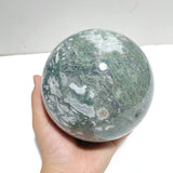 2 Pieces Large Moss Agate Large Sphere - Wholesale Crystals