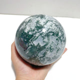 2 Pieces Large Moss Agate Large Sphere - Wholesale Crystals