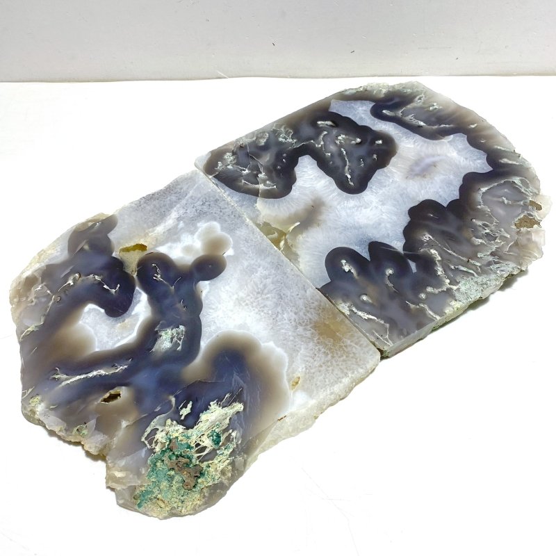 2 Pieces Large Moss Agate Slabs - Wholesale Crystals