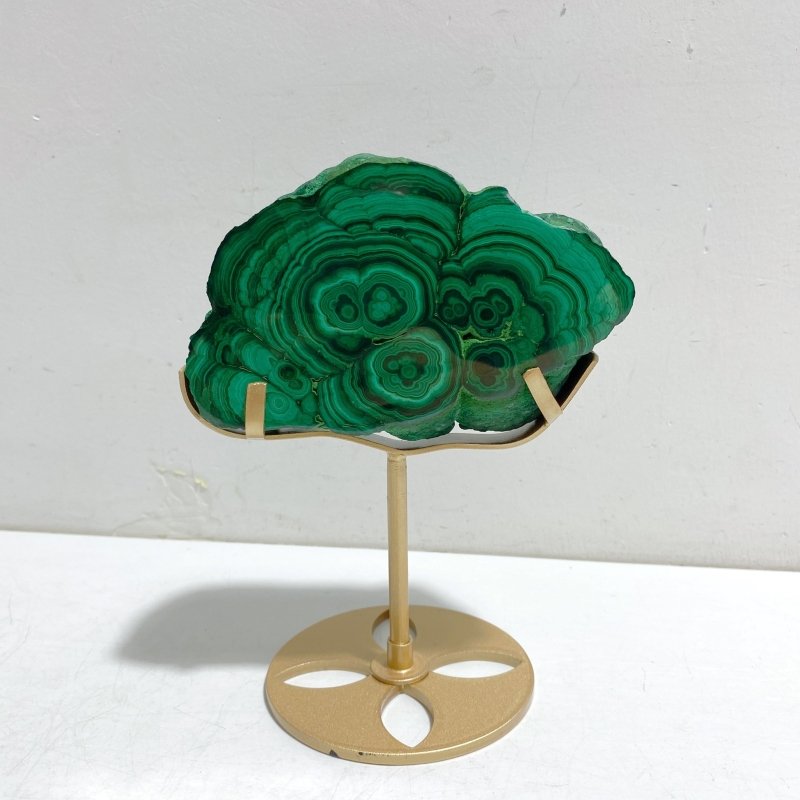 2 Pieces Malachite Raw Bottom With Stand - Wholesale Crystals