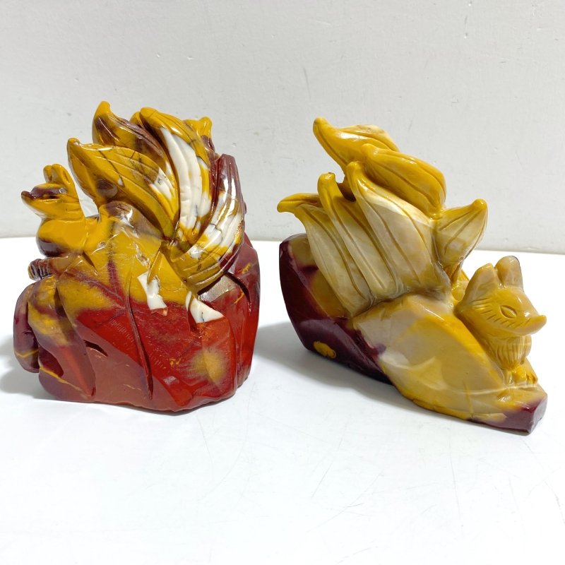 2 Pieces Mookaite Nine-tailed Fox Carving 4 -Wholesale Crystals