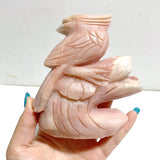 2 Pieces Pink Opal Birds Carving - Wholesale Crystals