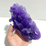 2 Pieces Purple Fluorite Chinese Cabbage Carving 4 - Wholesale Crystals