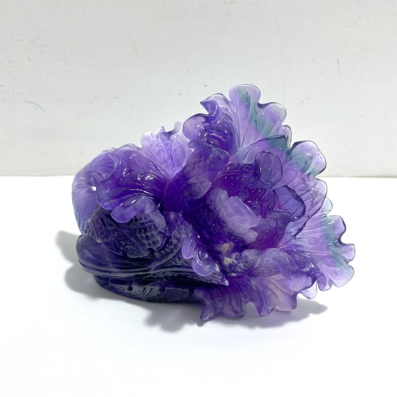 2 Pieces Purple Fluorite Chinese Cabbage Carving 4 - Wholesale Crystals