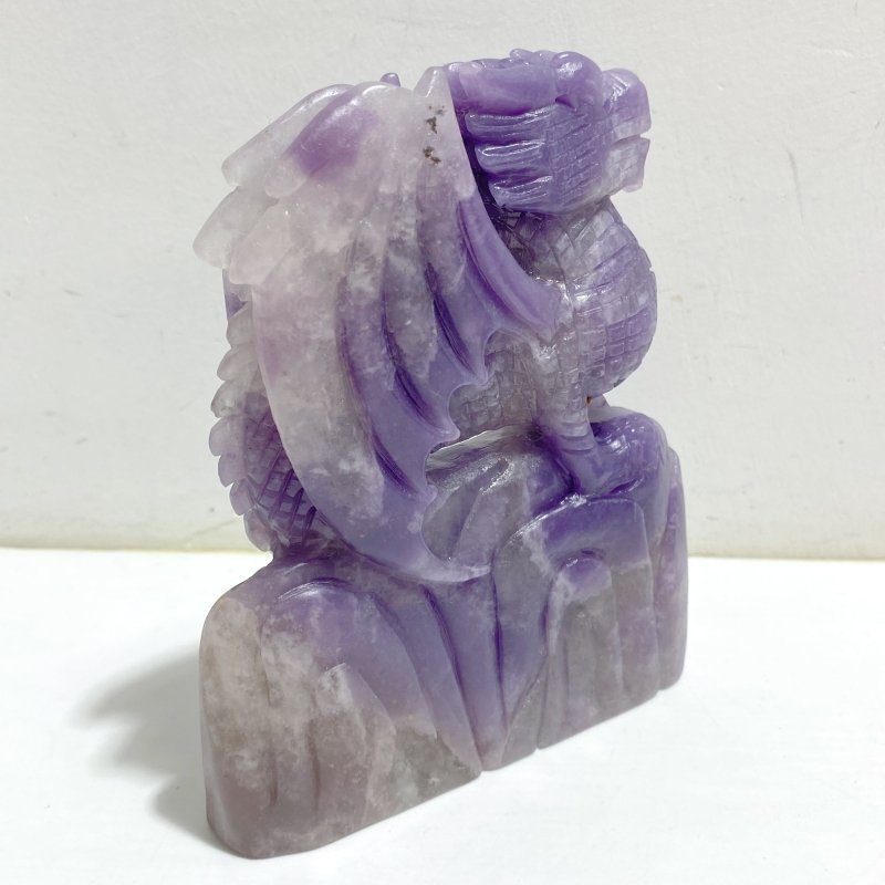 2 Pieces Purple Jade Flying Dragon Castle Carving -Wholesale Crystals