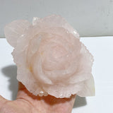 2 Pieces Rose Quartz Flower Carving With Stand -Wholesale Crystals
