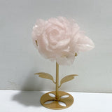 2 Pieces Rose Quartz Flower Carving With Stand -Wholesale Crystals