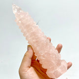 2 Pieces Rose Quartz Wenchang Tower 9 - level Pagoda - Wholesale Crystals