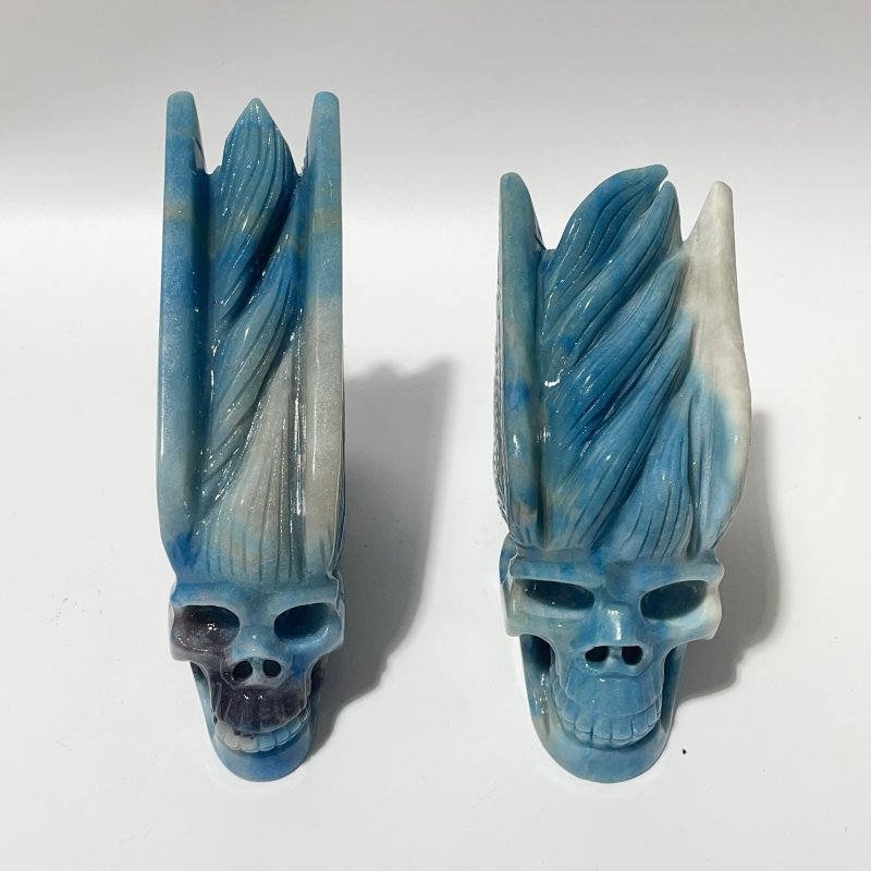 2 Pieces Trolleite Stone Indian Skull Carving - Wholesale Crystals