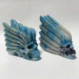 2 Pieces Trolleite Stone Indian Skull Carving - Wholesale Crystals