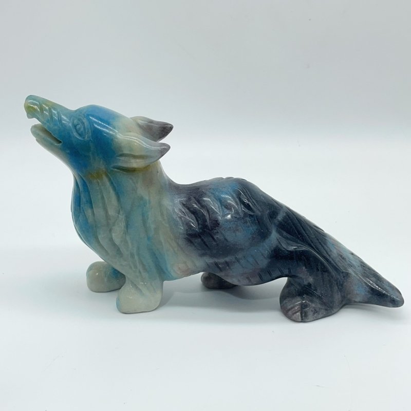 2 Pieces Trolleite Stone Wolf Carving - Wholesale Crystals