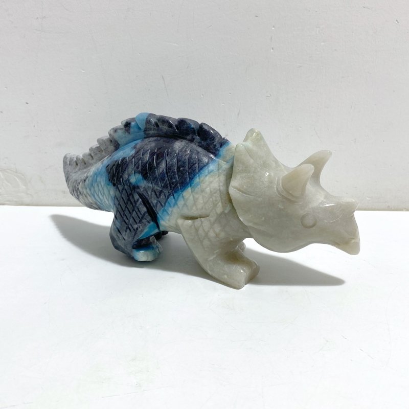 2 Pieces Trolleite Triceratops Three-horned Dinosaur Carving -Wholesale Crystals