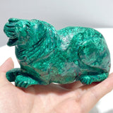 2 Pieces Unique Malachite Lion Carving - Wholesale Crystals