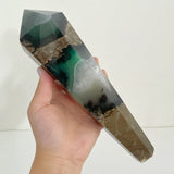 2 Pieces Volcano Agate Scepter Wand With Stand (UV Reactive) - Wholesale Crystals