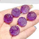 2 Styles Amethyst Rose Flower Carving Wholesale - Wholesale Crystals