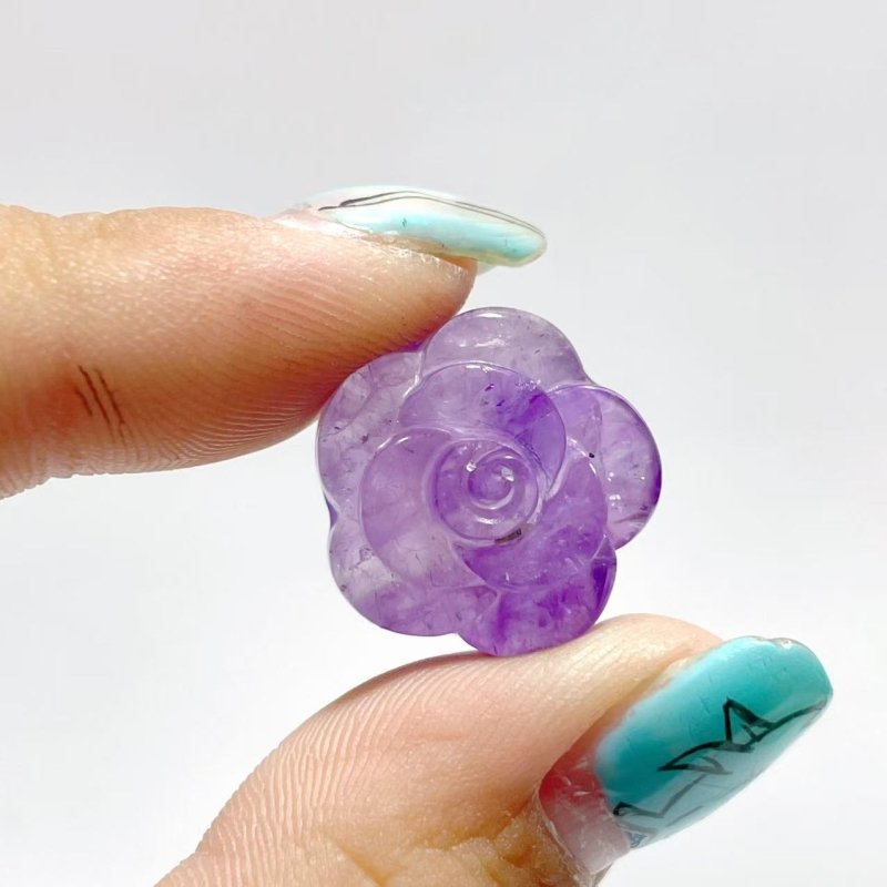 2 Styles Amethyst Rose Flower Carving Wholesale - Wholesale Crystals