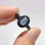 2 Styles Aquamarine Black Rings Wholesale - Wholesale Crystals