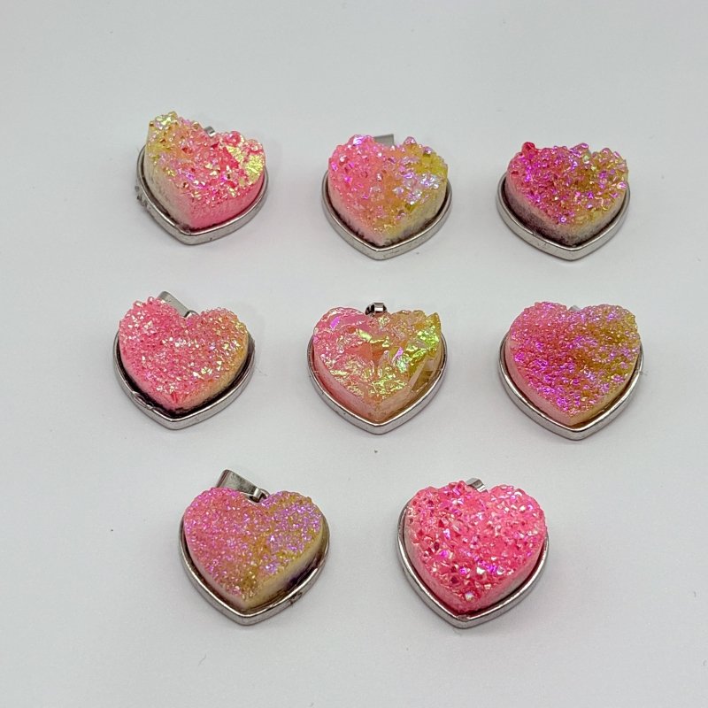 2 Types Aura Cluster Heart Pendant Wholesale - Wholesale Crystals