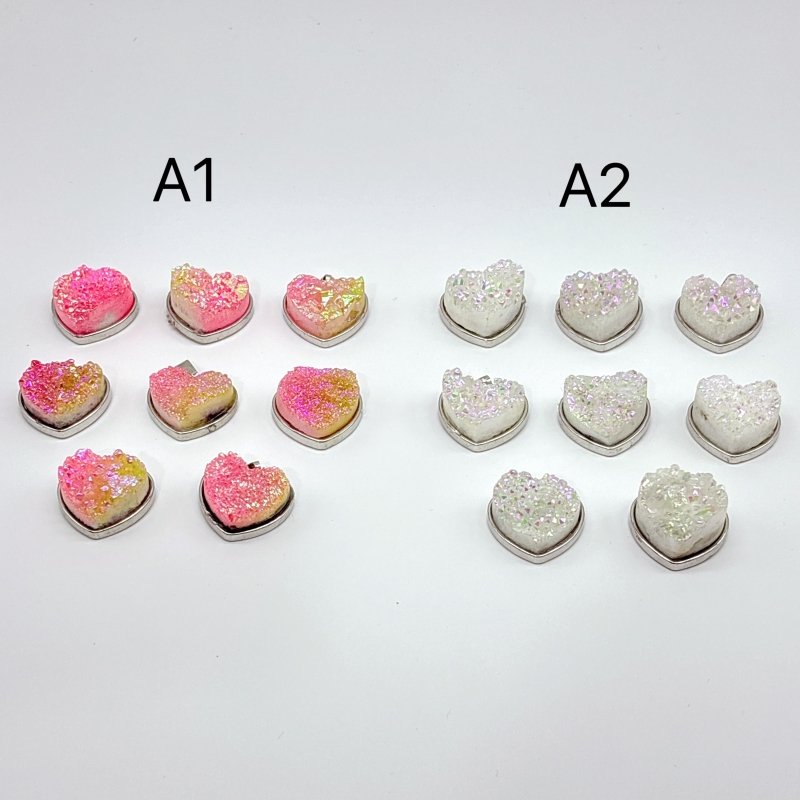 2 Types Aura Cluster Heart Pendant Wholesale - Wholesale Crystals