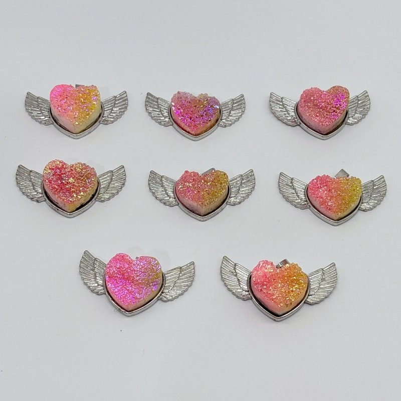 2 Types Aura Cluster Heart Wing Pendant Wholesale - Wholesale Crystals