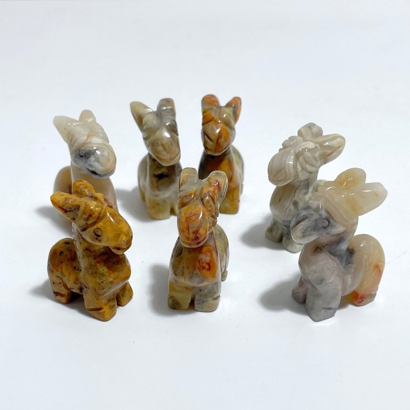 2 Types Donkey Carving Wholesale Crazy Agate Ocean Jasper - Wholesale Crystals
