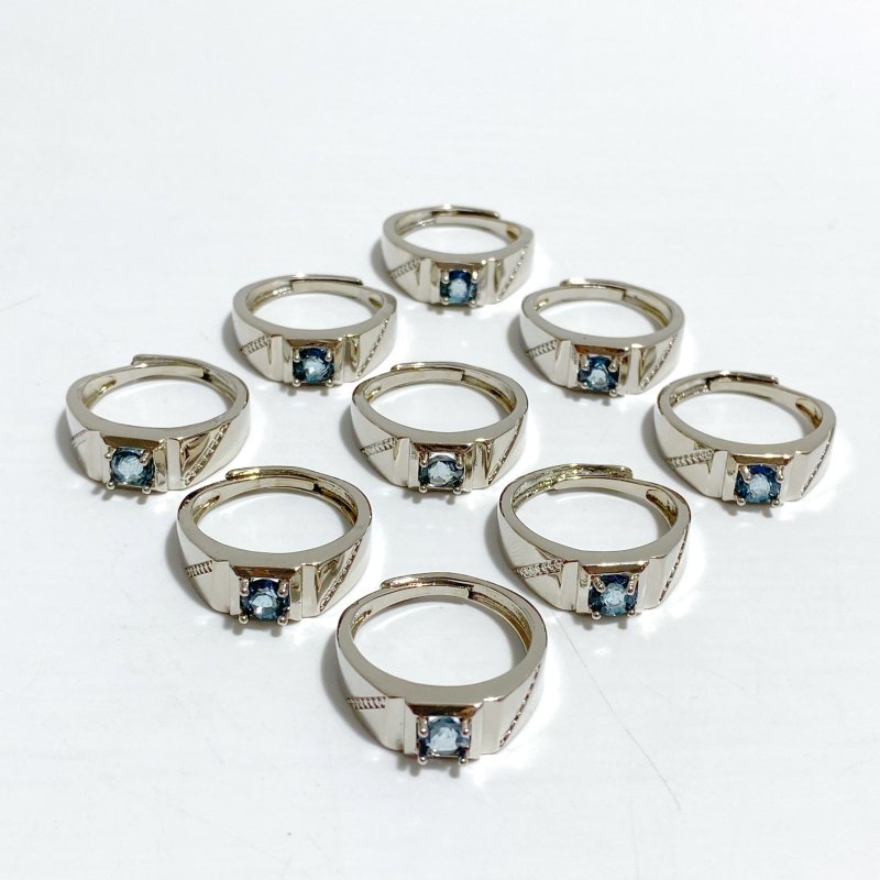2 Types Heat Treatment Blue Topaz Ring Wholesale - Wholesale Crystals