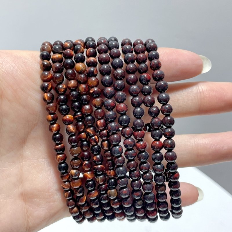 2 Types Mini Beads Bracelet Hematite Red Tiger Eye Wholesale - Wholesale Crystals