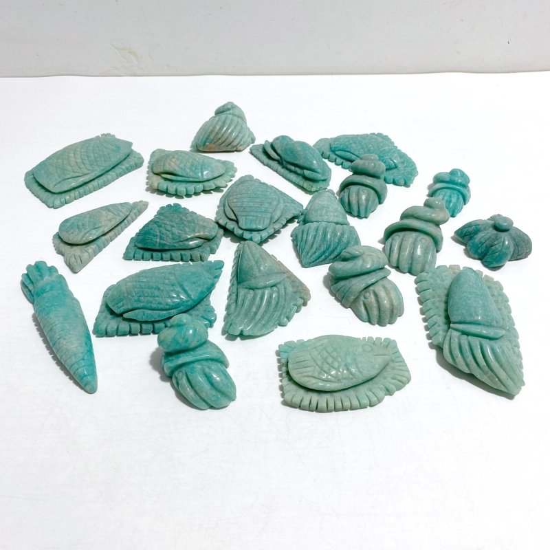 20 Pieces Amazonite Sea Animal Carving - Wholesale Crystals