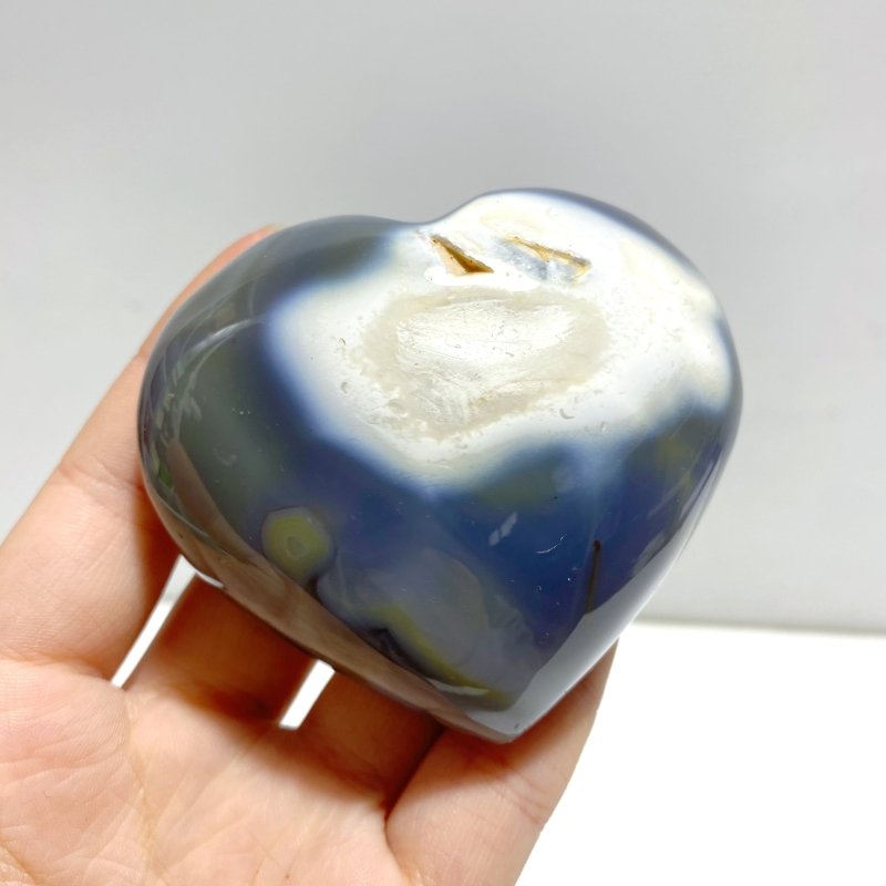 20 Pieces Black Orca Agate Heart 5 - Wholesale Crystals