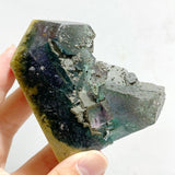 20 Pieces Blue Fluorite Mixed Pyrite Raw Side Tower Point -Wholesale Crystals