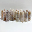 20 Pieces Geode Sakura Flower Agate Four-sided Tower Points -Wholesale Crystals