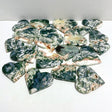 20 Pieces Large Geode Green & Pink Moss Agate Heart -Wholesale Crystals