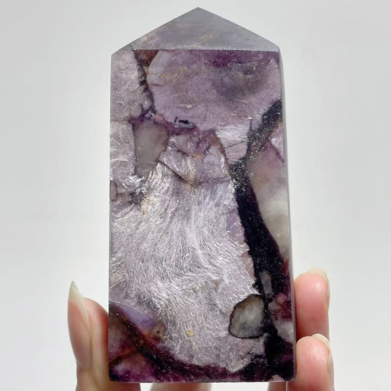 20 Pieces Purple Spark Lepidolite Four - Sided Tower - Wholesale Crystals