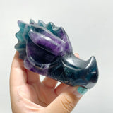 20 Pieces Rainbow Fluorite Dragon Head Carving - Wholesale Crystals