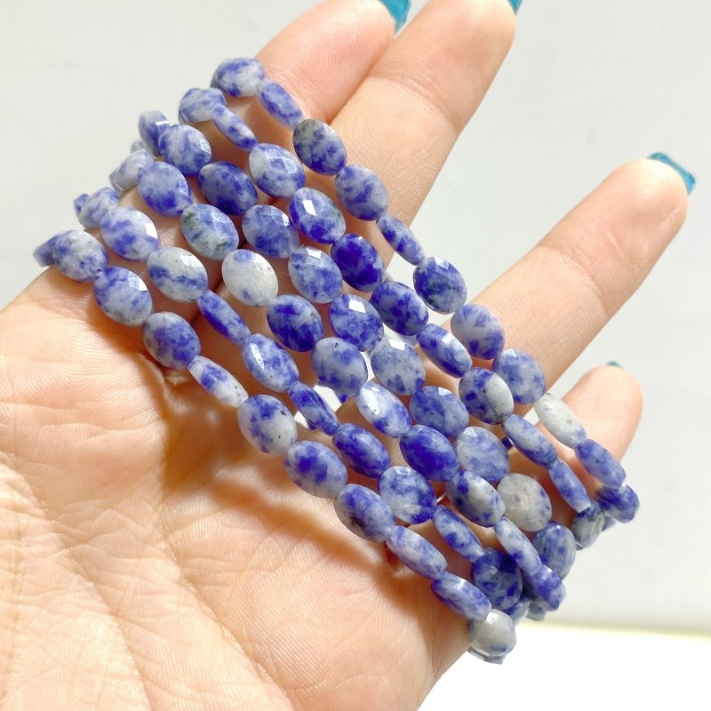 20 Types Cut Faceted Oval Shape Bracelet Caribbean Calcite Moss Agate Rhodonite Wholesale - Wholesale Crystals