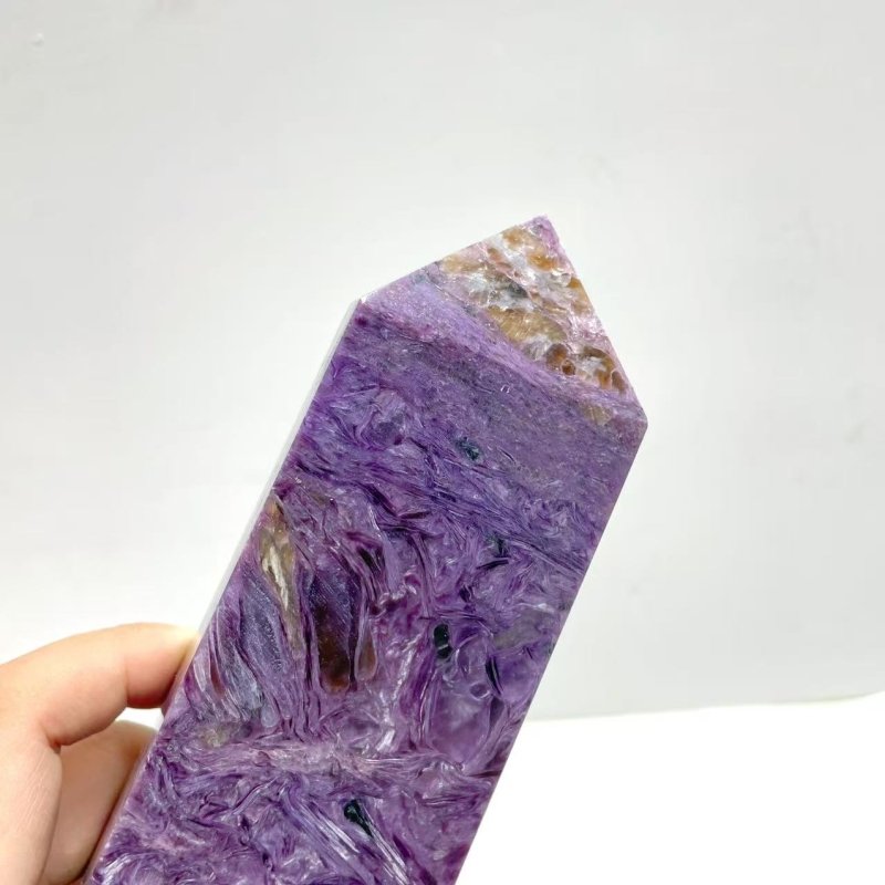 20.8CM Charoite Tower Point For Collection - Wholesale Crystals