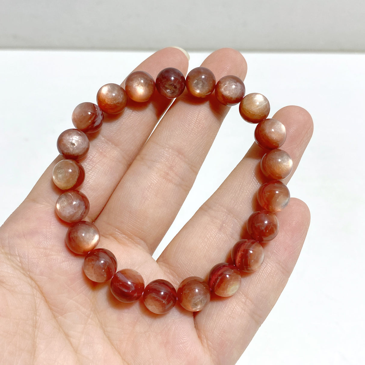 15 Pieces 9mm Pink Mica Bracelets