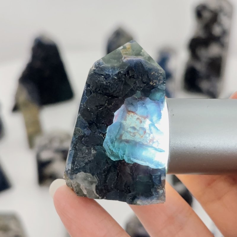 21 Pieces Beautiful Blue Fluorite Raw Tower Specimen Stone - Wholesale Crystals