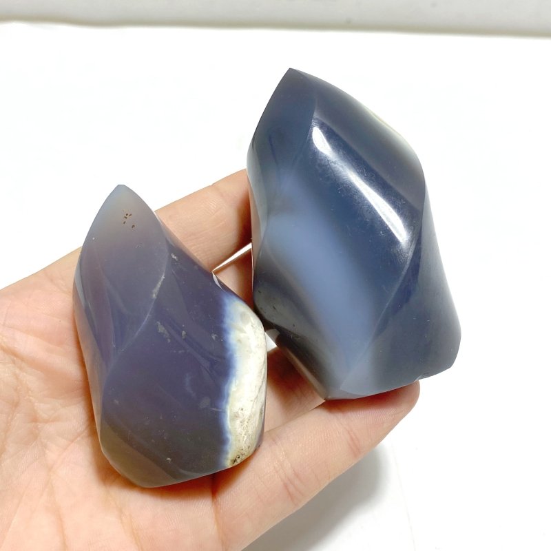 21 Pieces Black Orca Agate Flame Carving 1 - Wholesale Crystals