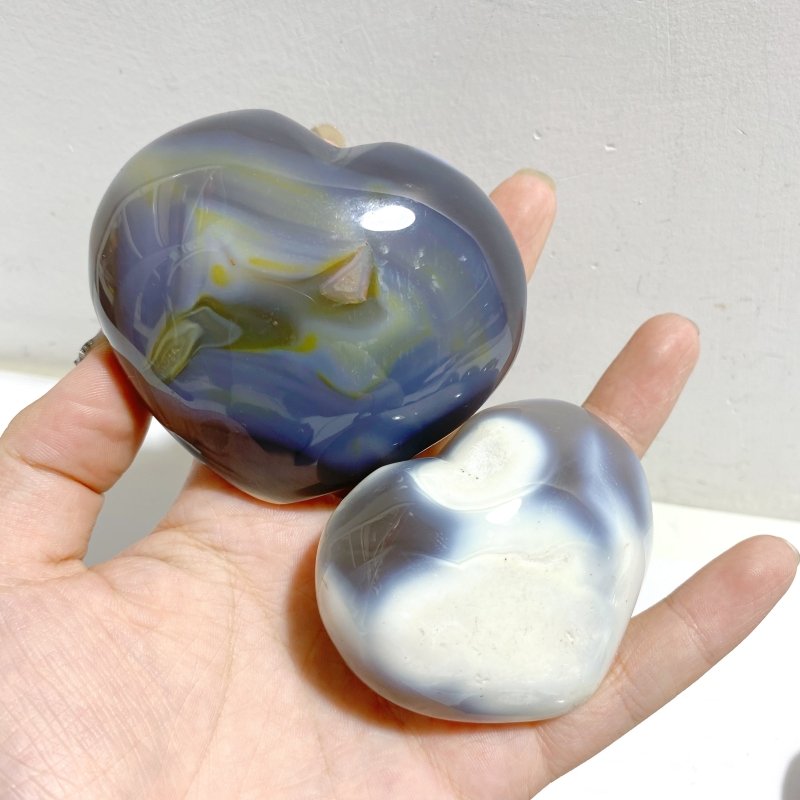 21 Pieces Black Orca Agate Heart 4 -Wholesale Crystals