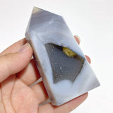 21 Pieces Geode Druzy Agate Four - sided Tower Point - Wholesale Crystals