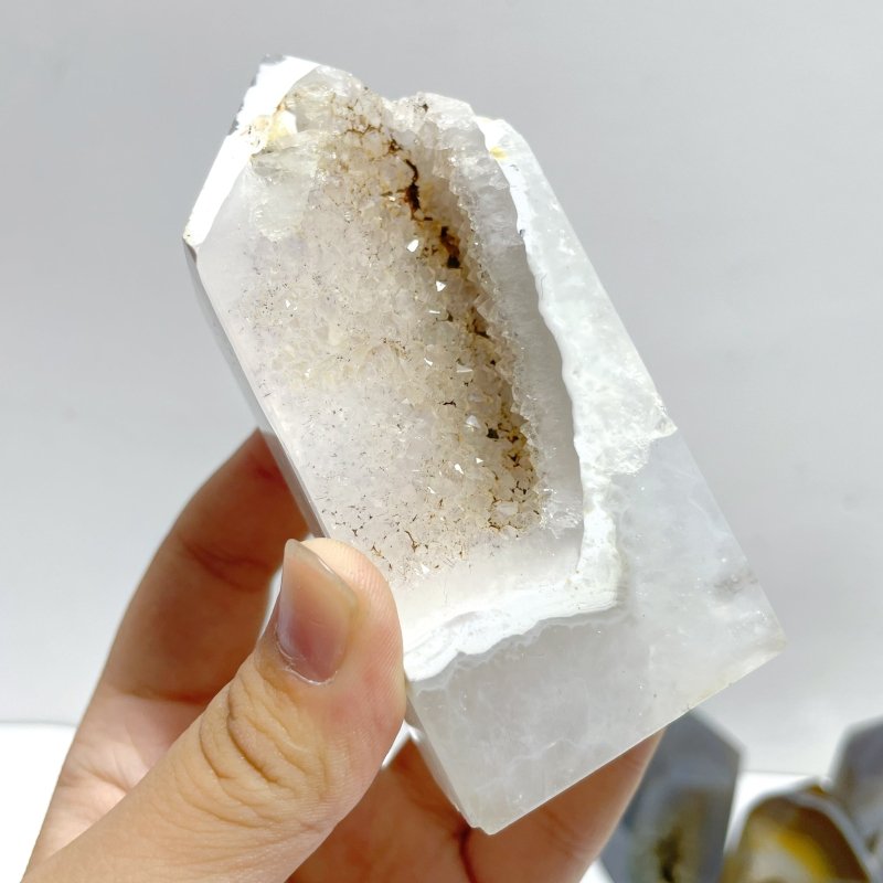 21 Pieces Geode Druzy Agate Four - sided Tower Point - Wholesale Crystals