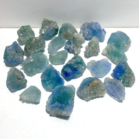 22 Pieces Blue Fluorite Mixed Calcite Raw Stone Specimen For Collection - Wholesale Crystals