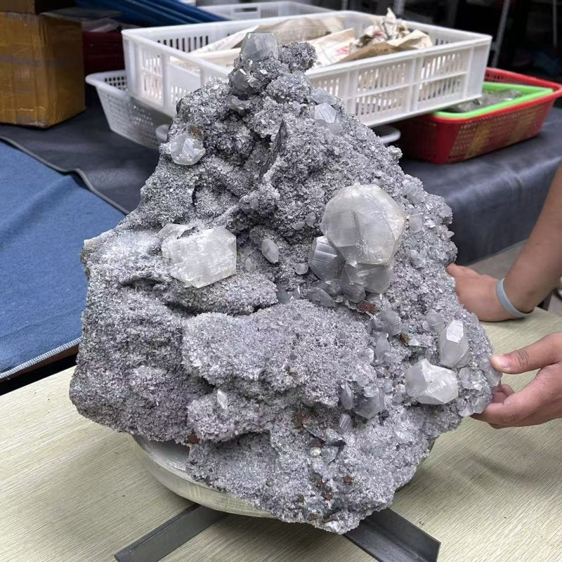 22.5KG Clear Quartz Cluster Mixed Apophyllite Pyrite Mineral Specimen (Sea Freight Only) -Wholesale Crystals