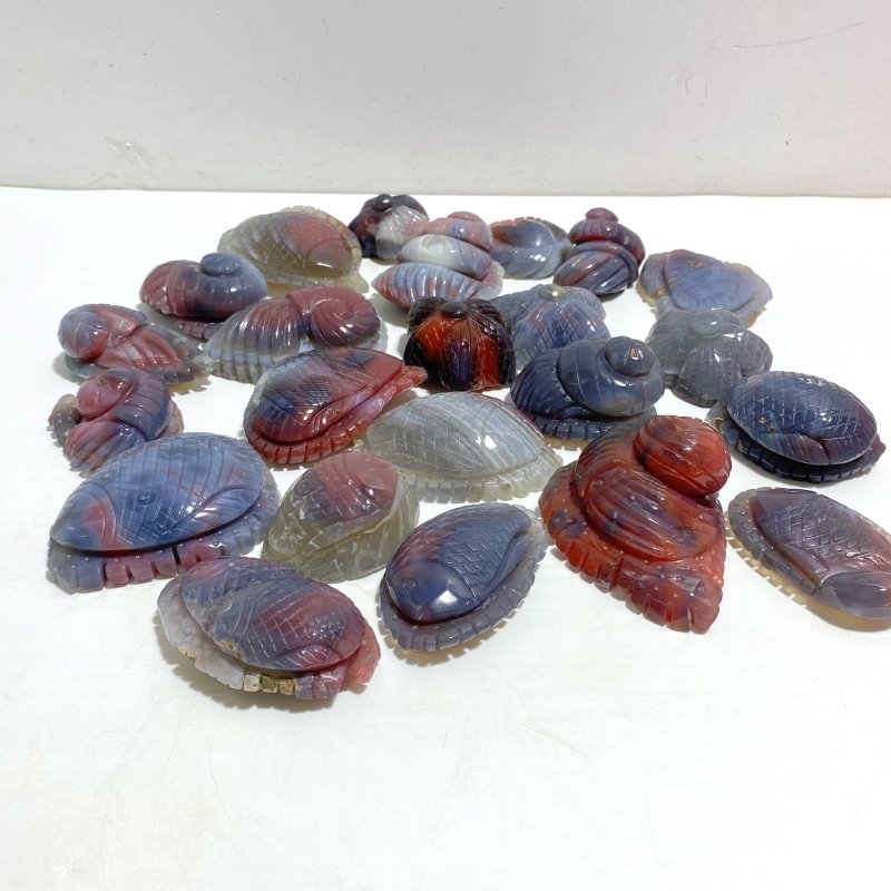 23 Pieces Africa Red Agate Sea Animals Carving -Wholesale Crystals