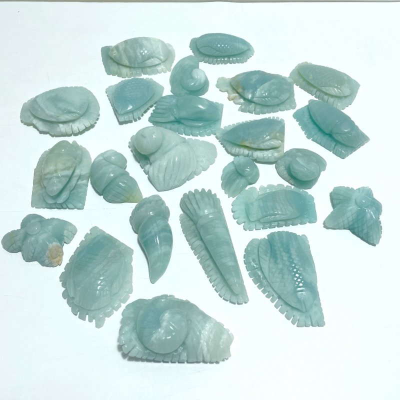 23 Pieces Caribbean Calcite Sea Animals Carving - Wholesale Crystals