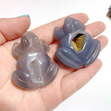 23 Pieces Geode Druzy Agate Frog Carving - Wholesale Crystals