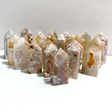 23 Pieces Geode Sakura Flower Agate Tower Points - Wholesale Crystals